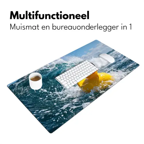 Badeend - Stoer - Golven Muismat XXL klein -sfeer4