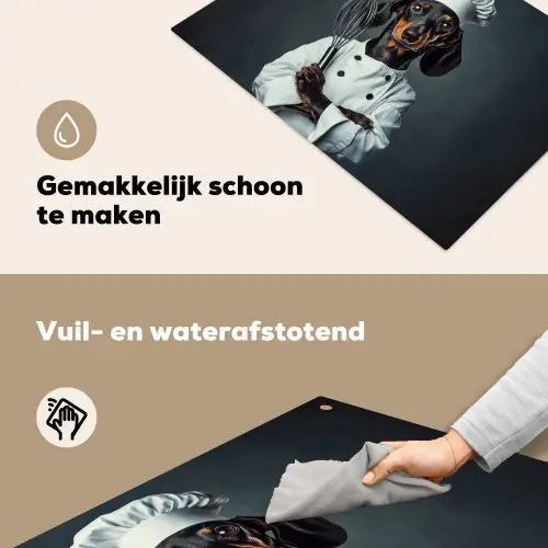 Quote - Neon - Hond - Kokskleding Inductie beschemer met haakjes klein -ky-schoon-nl