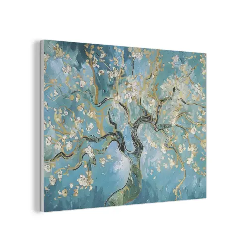 Amandelbloesem boom - Blauw - Abstract PET vilt klein -3d