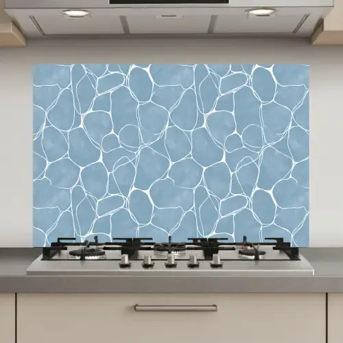 Organisch - Patroon - Blauw keuken achterwand spatscherm klein 900 -3d_website