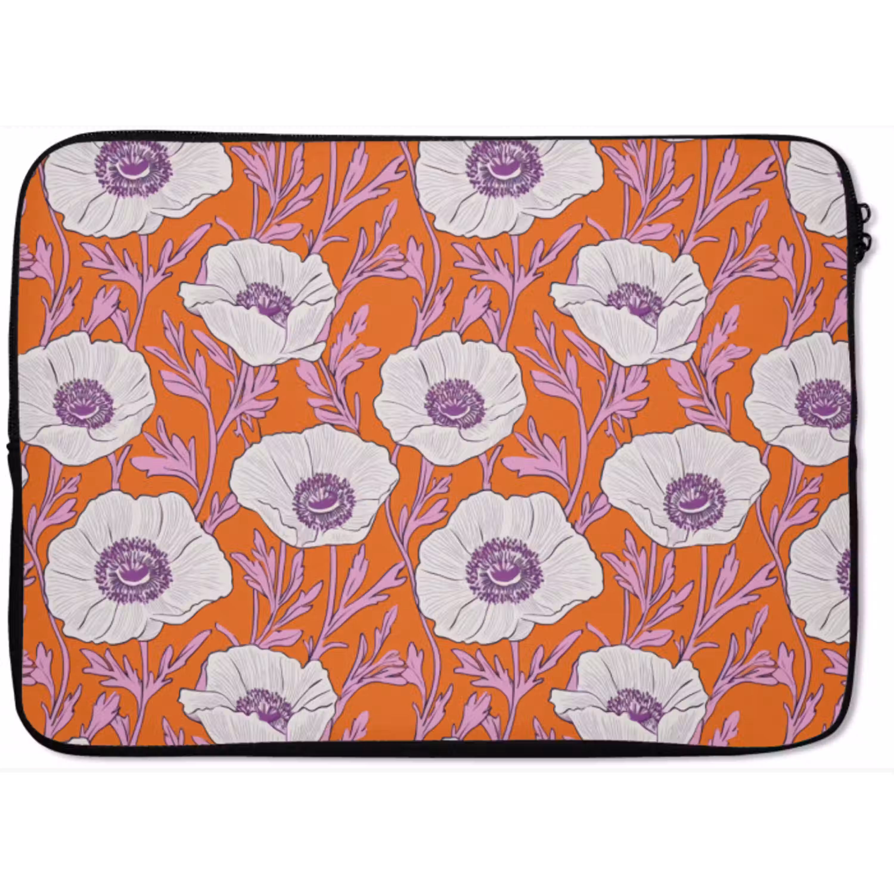Bloemen - Grafisch - Oranje laptophoes neopreen klein 279 -zkaufland3dotto