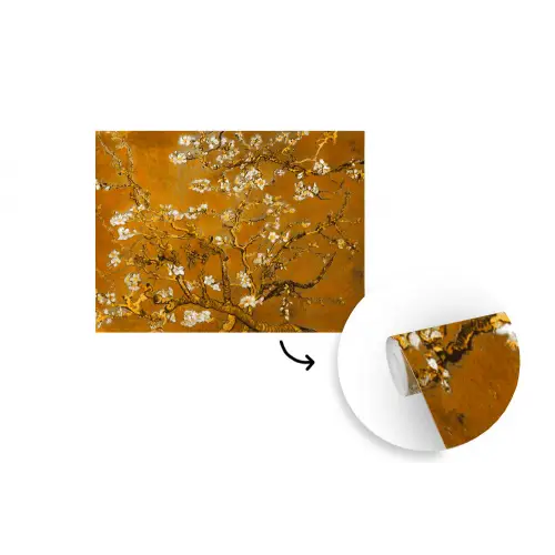 Amandelbloesem - Vincent van Gogh - Goud fotobehang vinyl groot -3d