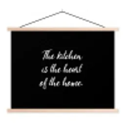 Spreuken - Koken - Thuis - The kitchen is the heart of the home - Quotes textielposter latten blank klein -3d