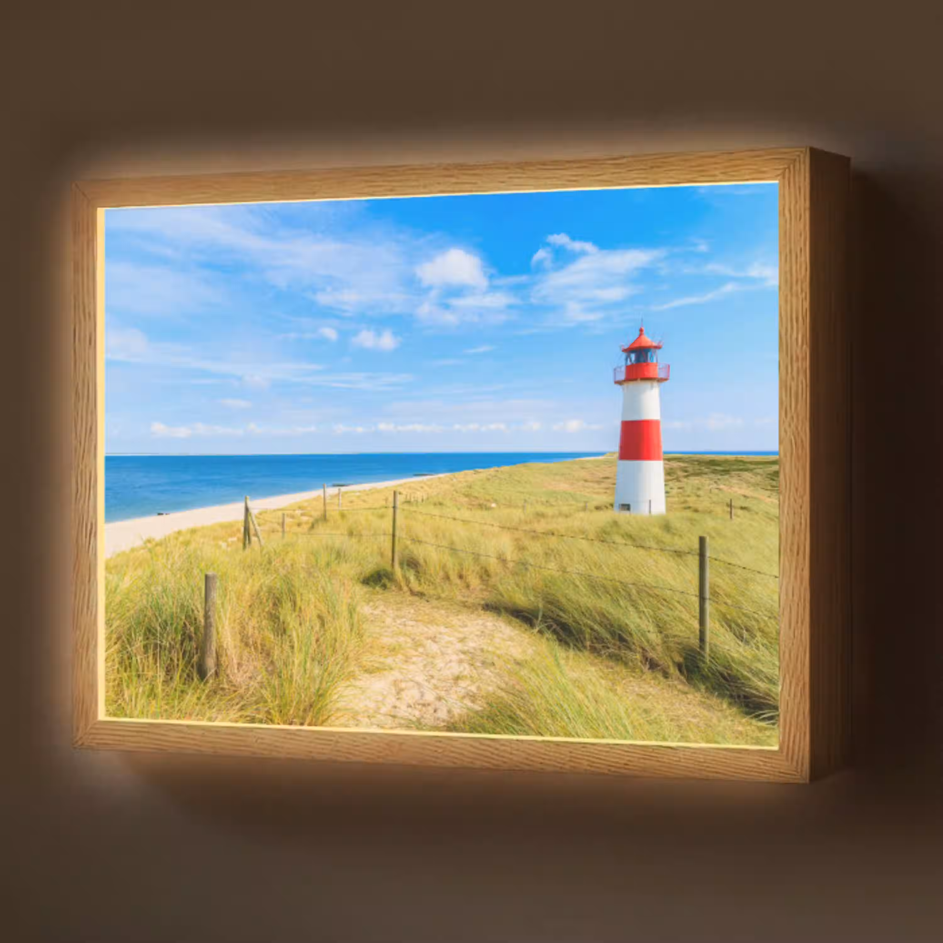 Vuurtoren - Duinen - Strand - Zee - Zomer Light Box met batterij (Wandlamp) middel -z3d_website