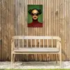 Vrouw - Groen - Bril - Aesthetic - Modern Tuinposter op houten frame 2 cm dik klein -sfeer4