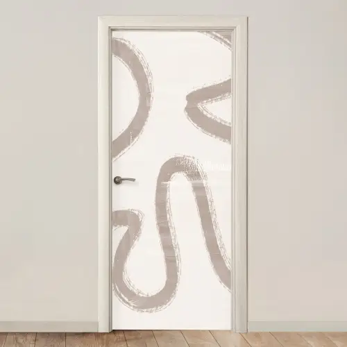 Moderne kunst - Beige - Abstract deurposter klein -3d_beige