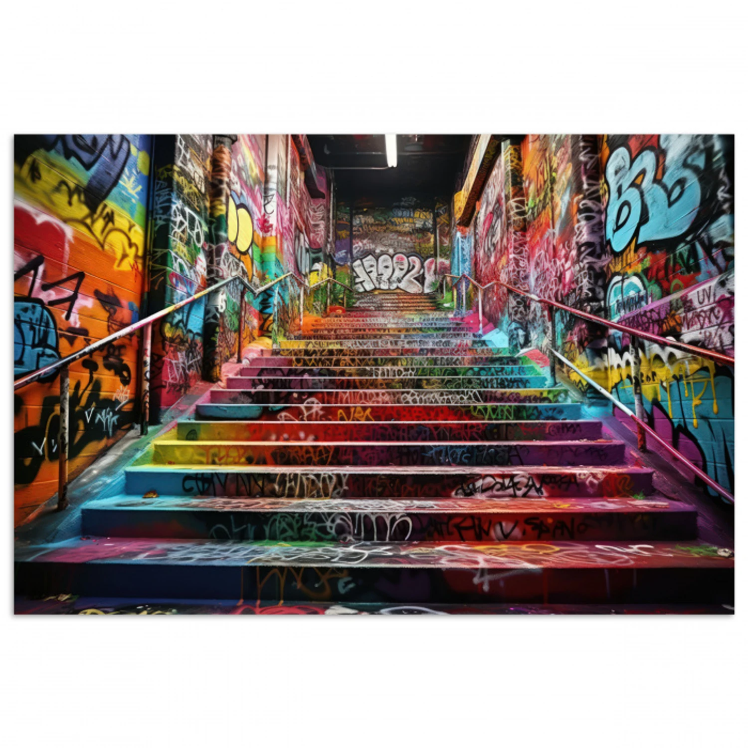 Trap - Graffiti - Kleuren - Kunst poster papier klein -3d
