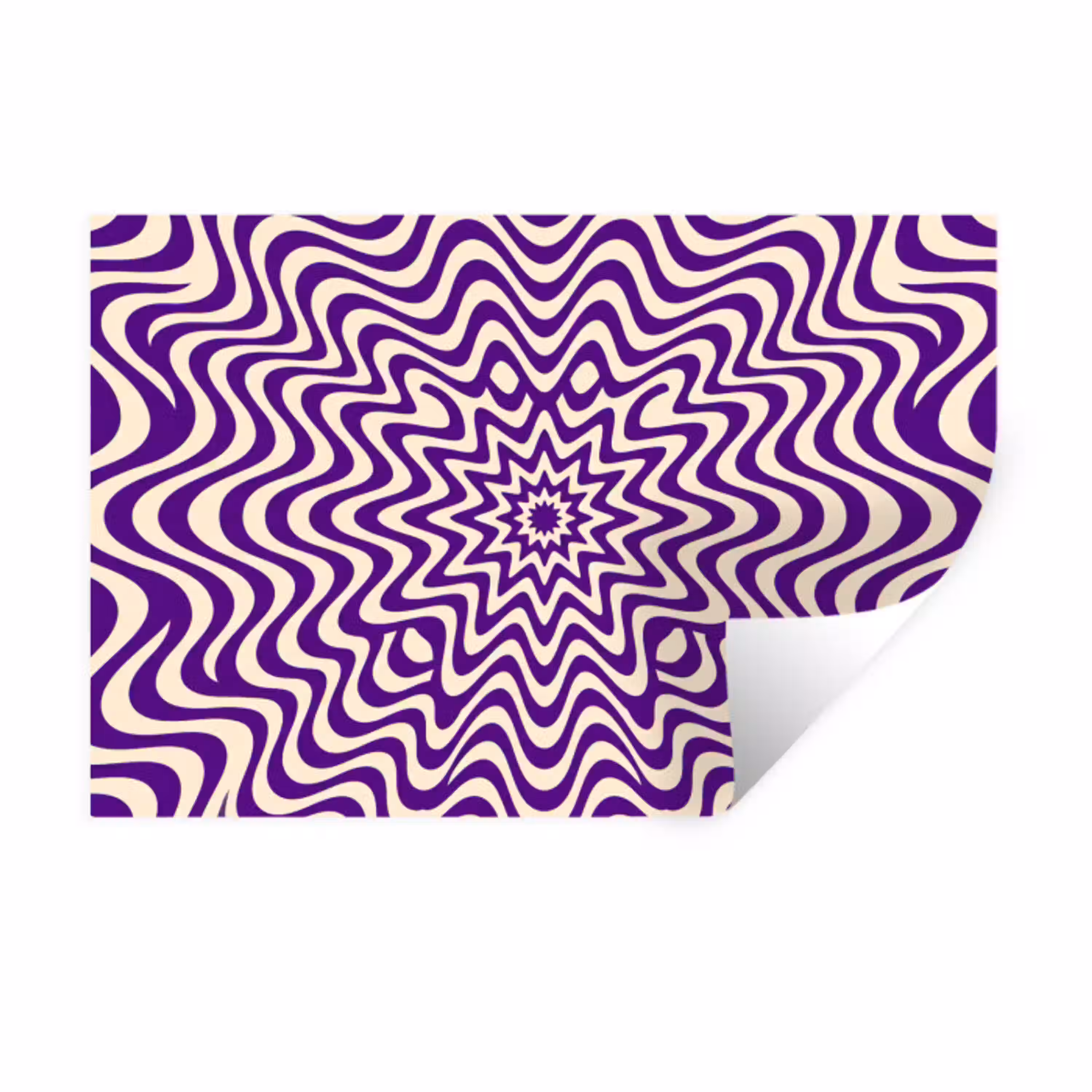 Abstract - Golven - Optisch - Modern - Paars Muursticker klein -3d