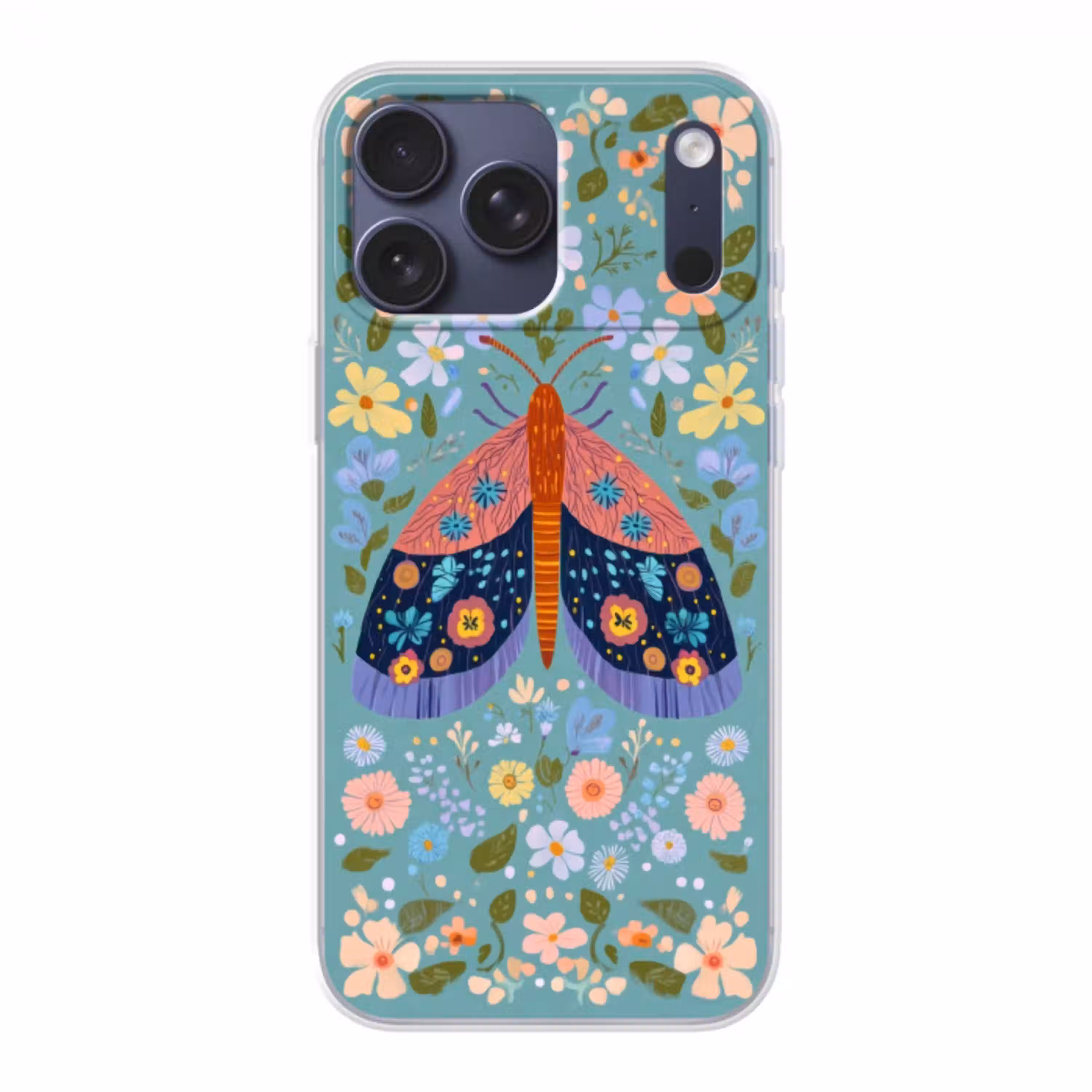 Vlinder - Sierlijk - Bloemen - Bladeren Telefoonhoesje iPhone 17 Pro Max klein -3d