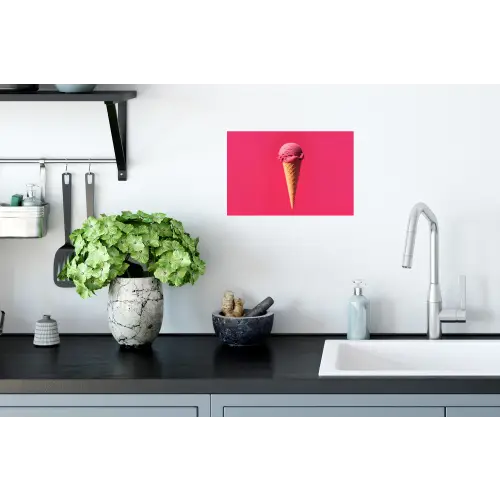 Schepijs - Roze - Hoorntje Muursticker klein -keuken