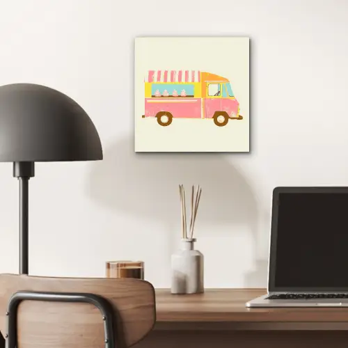 Ijskar - Retro - Softijsjes - Roze aluminium wit klein -sfeer5