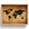 Wereldkaart - Bruin - Kaart Dienblad Rechthoek middel -z3d_shopping