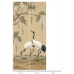 Kraanvogels - Water - Beige Behang Vlies klein -USP_banen