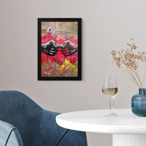 Street art - Handen - Graffiti - Kunst - Banksy fotolijst zwart zonder passe partout klein -sfeer4