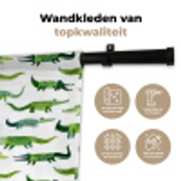 krokodillen - Speels - Groen Wandkleed katoen klein 269 -sfeer2