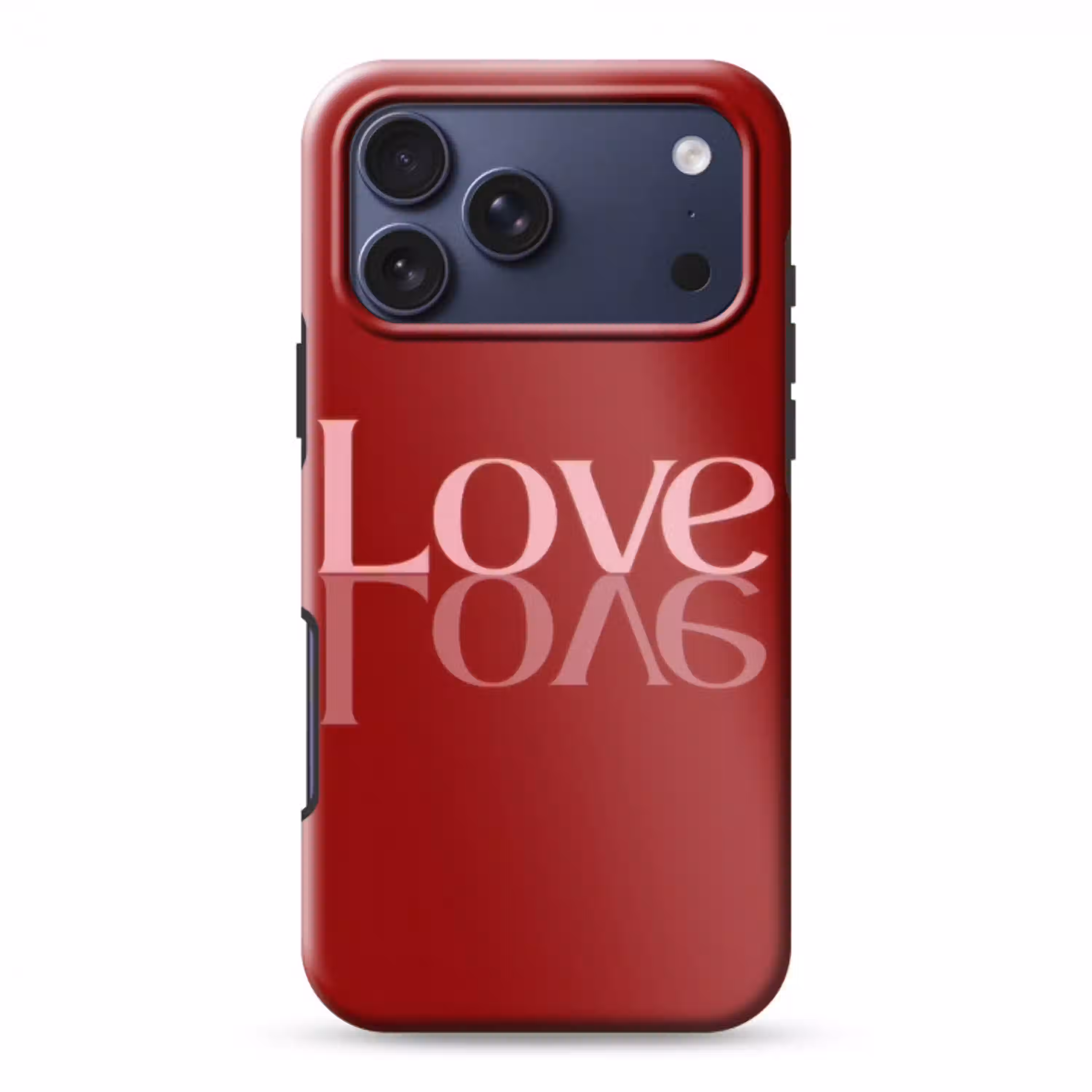 Love - Spiegeling - Rood Toughcase MagSafe Apple iPhone 17 Pro Max klein -3d