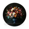 Groot - Bloemen - Vaas - Boeket Wandcirkel aluminium klein -3d