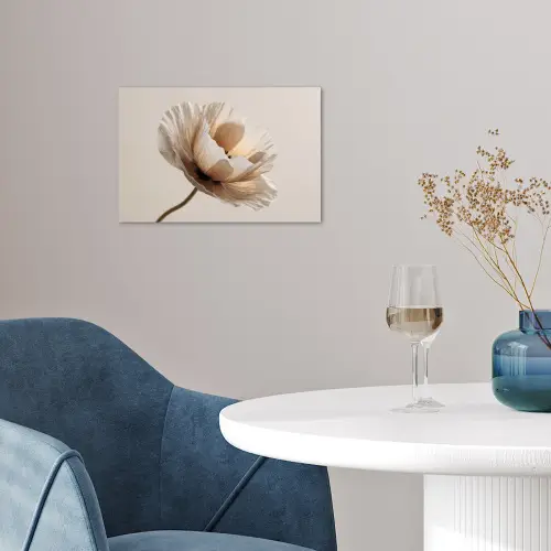 Bloem - Beige - Crème poster papier klein -sfeer3
