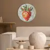Aardbei - Rood - Mozaïek - Fruit Akoestische PET Vilt - Rond klein -sfeer1