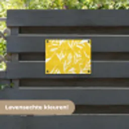 Abstract - Bladeren - Geel - Penseelstreken tuinposter los doek klein -sfeer3