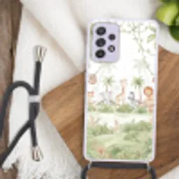 Dieren - Jungle - Pastel Hoesje Samsung Galaxy A52 5G met koord klein -sfeer4