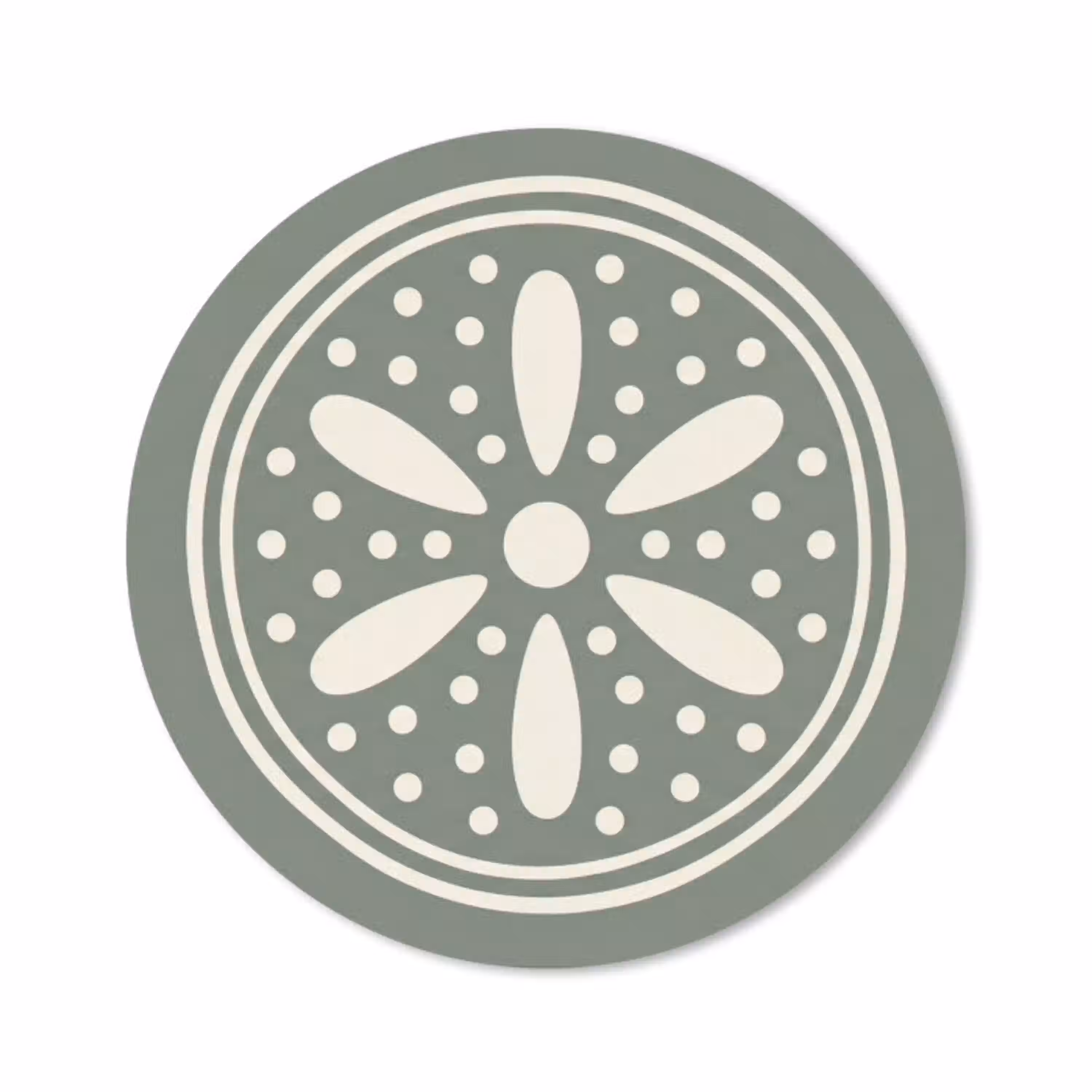 Patroon - Cirkel - Abstract - Groen - Decoratie Muismat rond klein -3d
