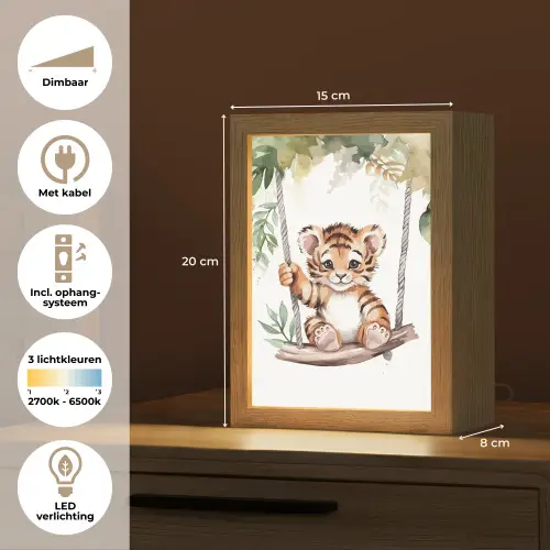 Tijger - Dier - Kinderen - Jungle Light Box met kabel klein -USP_NL
