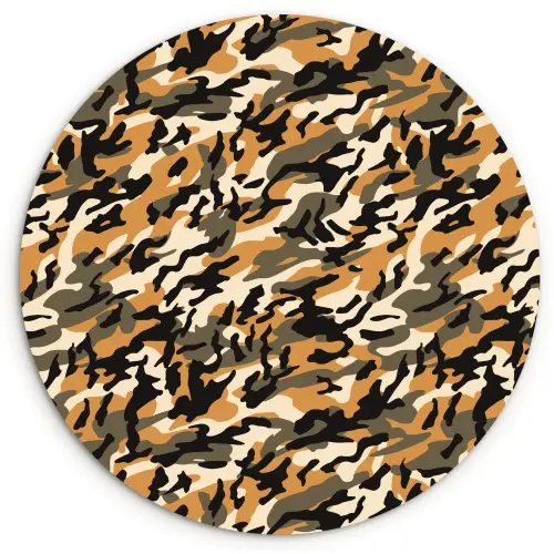Camouflage - Aardetinten - Patroon Wandcirkel plexiglas klein 852 -3d