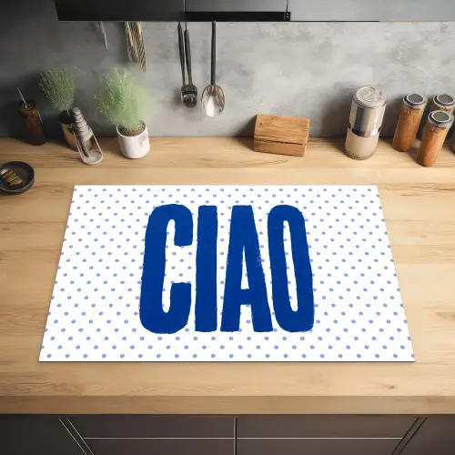 Ciao - Blauw - Stippen Inductie beschermer vinyl 3mm klein -sfeer5