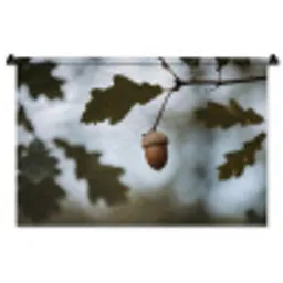Eikel - Eikenblad - Bos - Herfst - Natuur Wandkleed katoen middel -zz3d