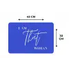 Blauw - I am that woman - Sierlijk - Minimalistisch Placemat vinyl groot -specs