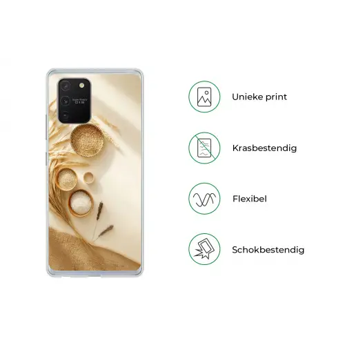 Granen - Hout - Kom - Beige Telefoonhoesje Samsung Galaxy S10 Lite klein -specsS10Lite