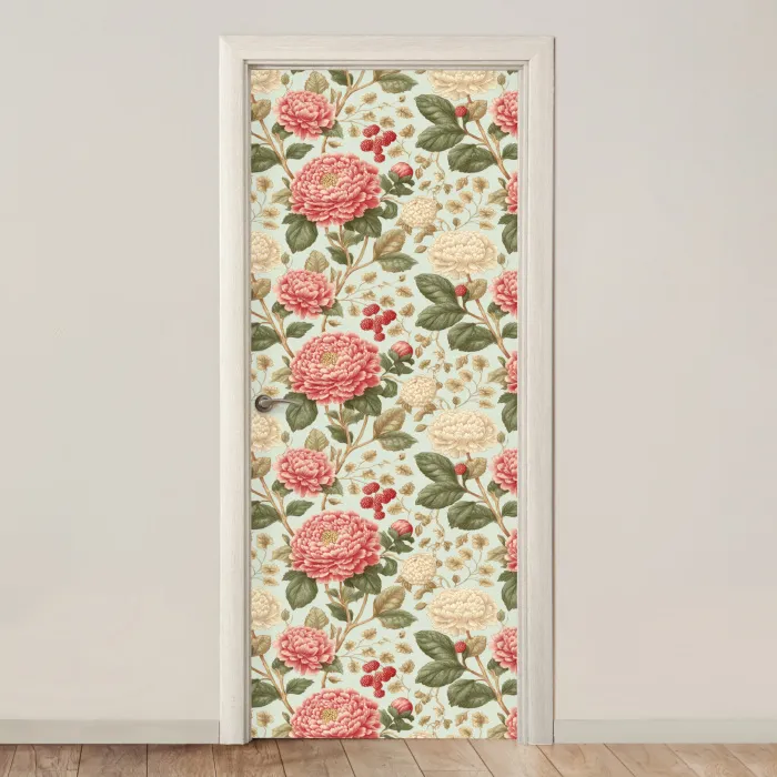 Klassiek - Botanisch - Veelkleurig deurposter klein 289 -3d_beige