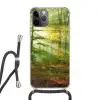 Zon - Bos - boom - Natuur - Herfst Hoesje iPhone 12 Pro met koord klein -3d