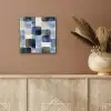 Patroon - Blauw - Vierkanten aluminium wit klein -sfeer4
