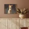 Kat - Geschilderd - Artistiek - Wit PET vilt klein -sfeer4