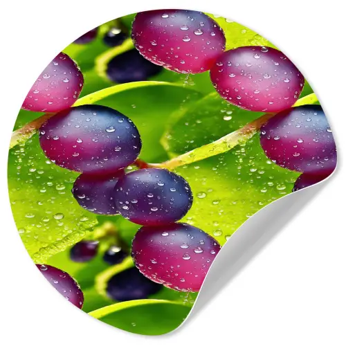 Bessen - Paars - Groen - Dauw Wandcirkel behangsticker klein 186 -3d