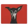 Windhond - Minimalistisch - Rood muismat rubber klein -3d