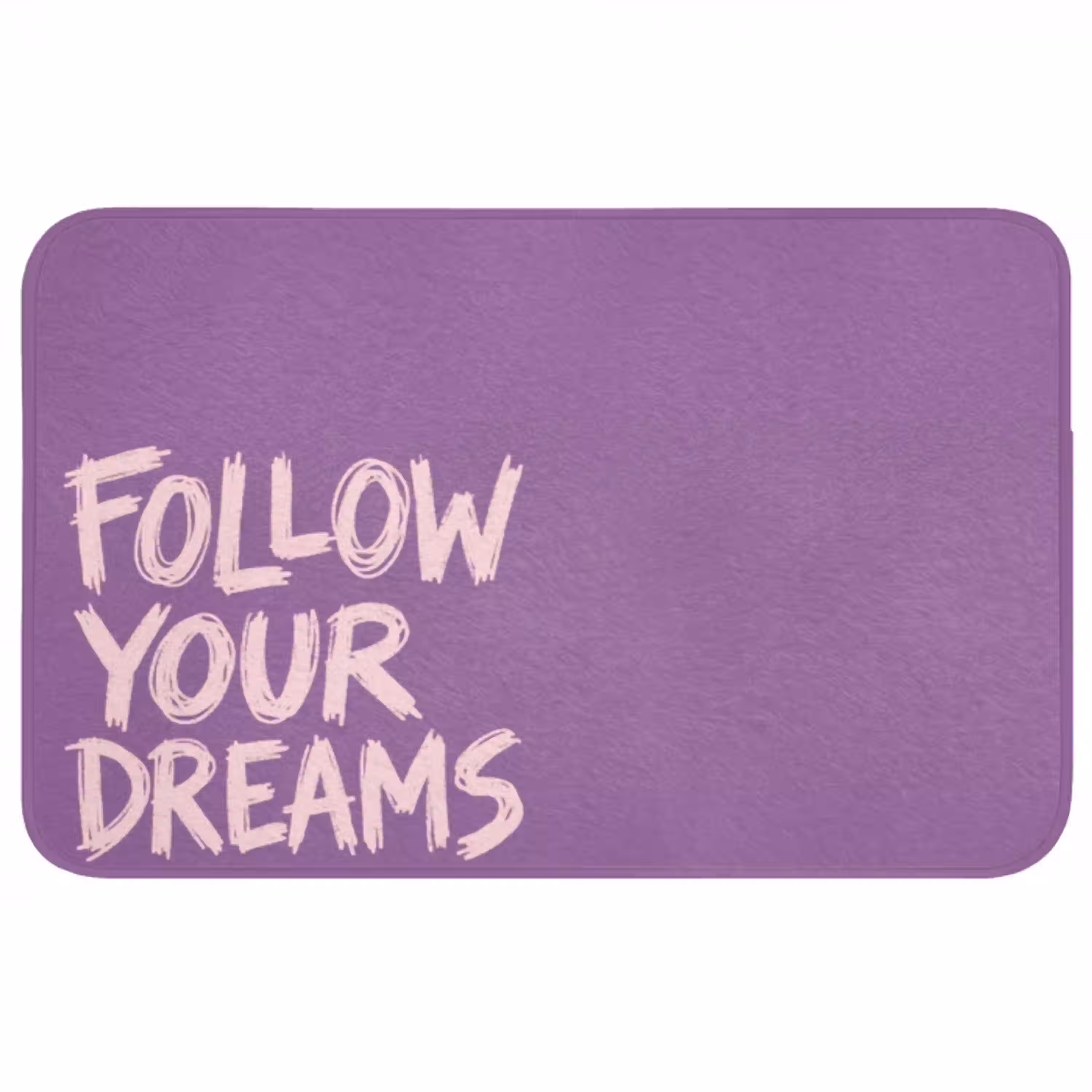 Follow your dreams - Paars - Penseeltextuur Badmat middel -3d