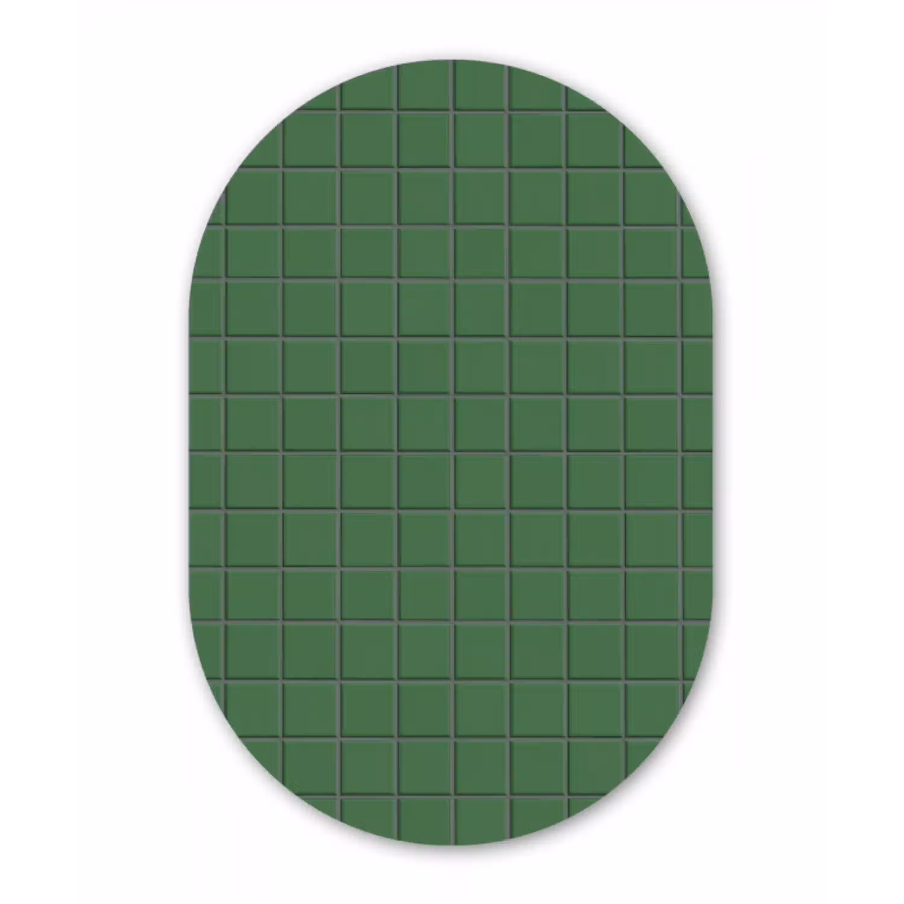 Patroon - Tegels - Groen Wandcirkel Ovaal Aluminium middel 839 -3d