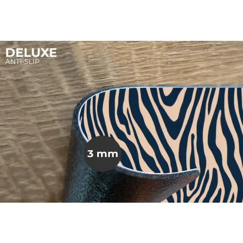 Zebra - Patroon - Blauw - Beige Placemat vinyl groot 368 -closeup