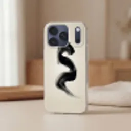 Penseelstreek - Zwart - Minimalistisch Telefoonhoesje iPhone 17 Pro Max klein -sfeer2