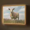 Schaap - Bloemen - Weide Light Box met batterij (Wandlamp) middel -z3d_website