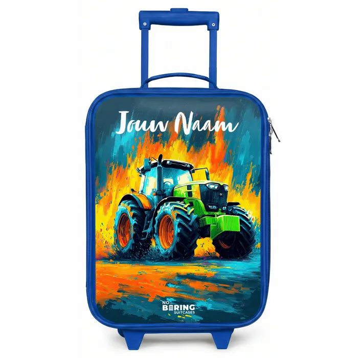 Abstract - Tractor - Groen Kinderkoffer - Blauw klein -zz3dotto
