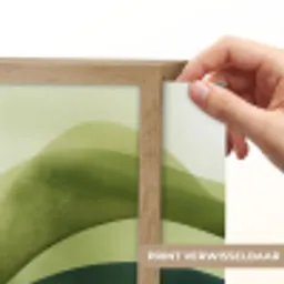 Golven - Abstract - Lichtgroen - Sierlijk Light Box met batterij (Wandlamp) middel -USP_websiteprintNL