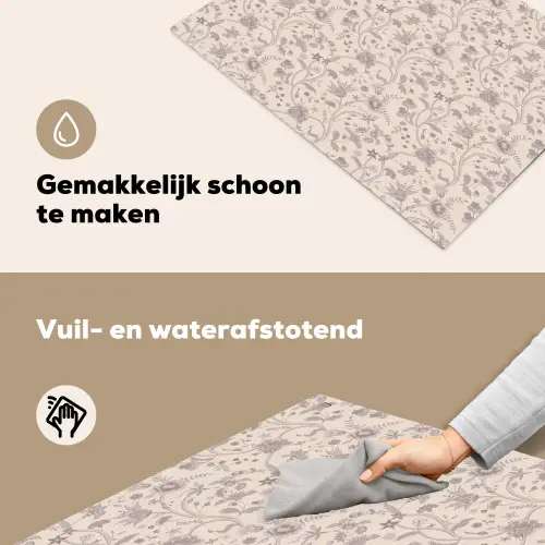 Patroon - Bloemen - Paars Inductie beschemer met haakjes klein 777 -ky-schoon-nl