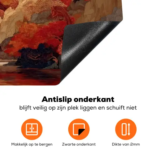 Volle maan - Landschap - Waterval Inductie beschermer vinyl 3mm klein -zzzzzzz-td-onderkant