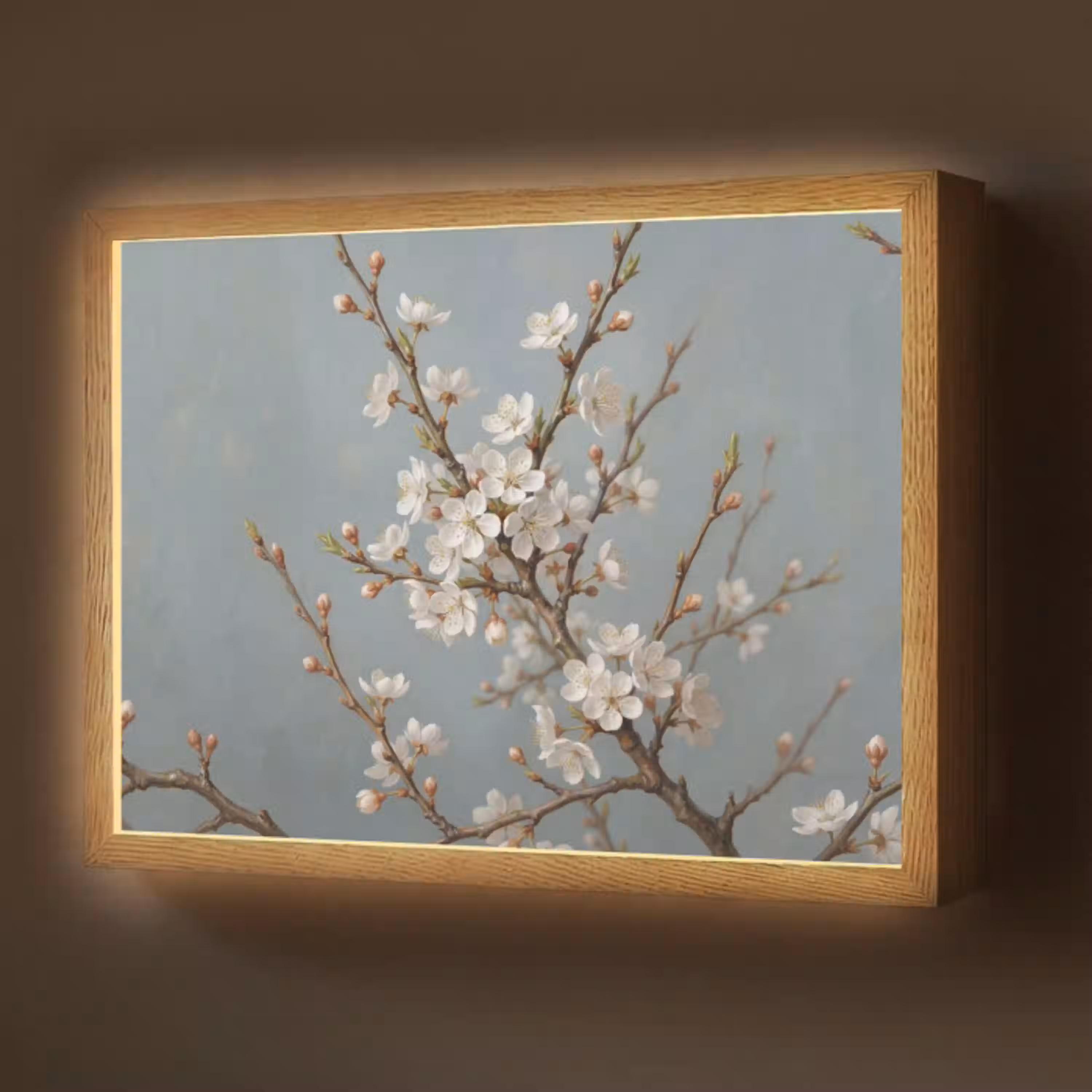Botanisch - Stilleven - Blauw Light Box met batterij (Wandlamp) middel -z3d_website
