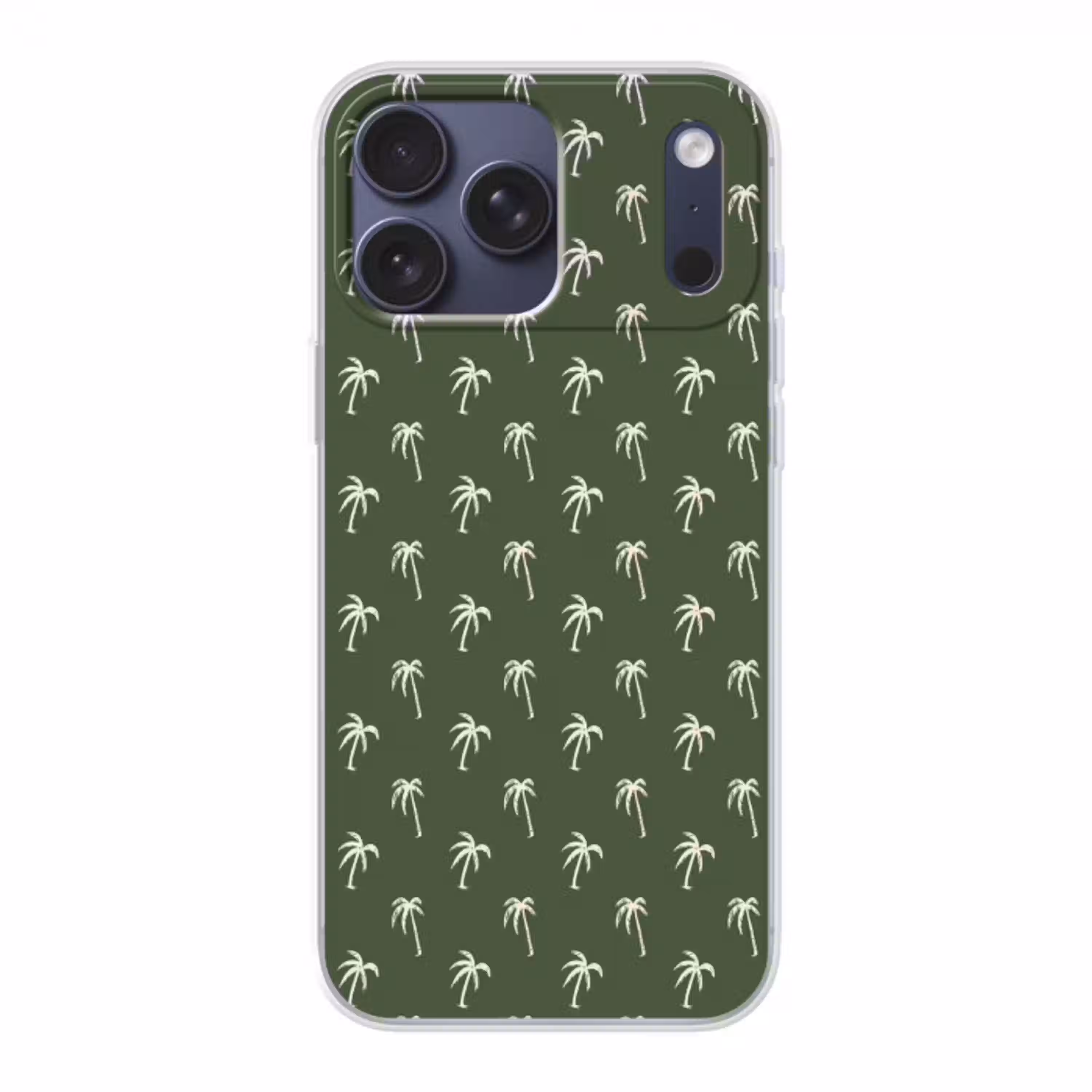 Palmboom patroon - Groen - Beige - Zomer Telefoonhoesje iPhone 17 Pro Max klein -3d