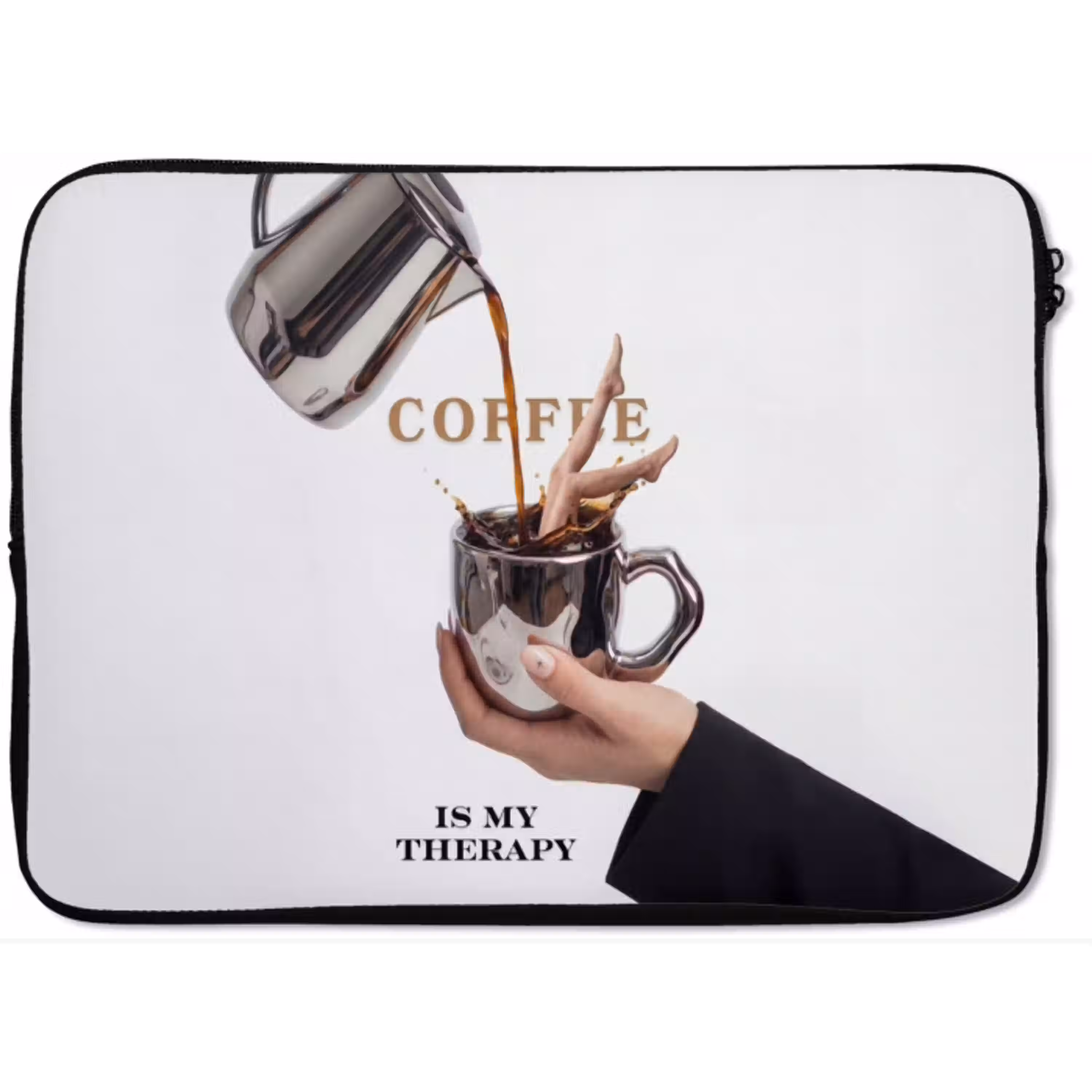 Koffie - Mok - Kan - Therapie laptophoes neopreen klein -zkaufland3dotto